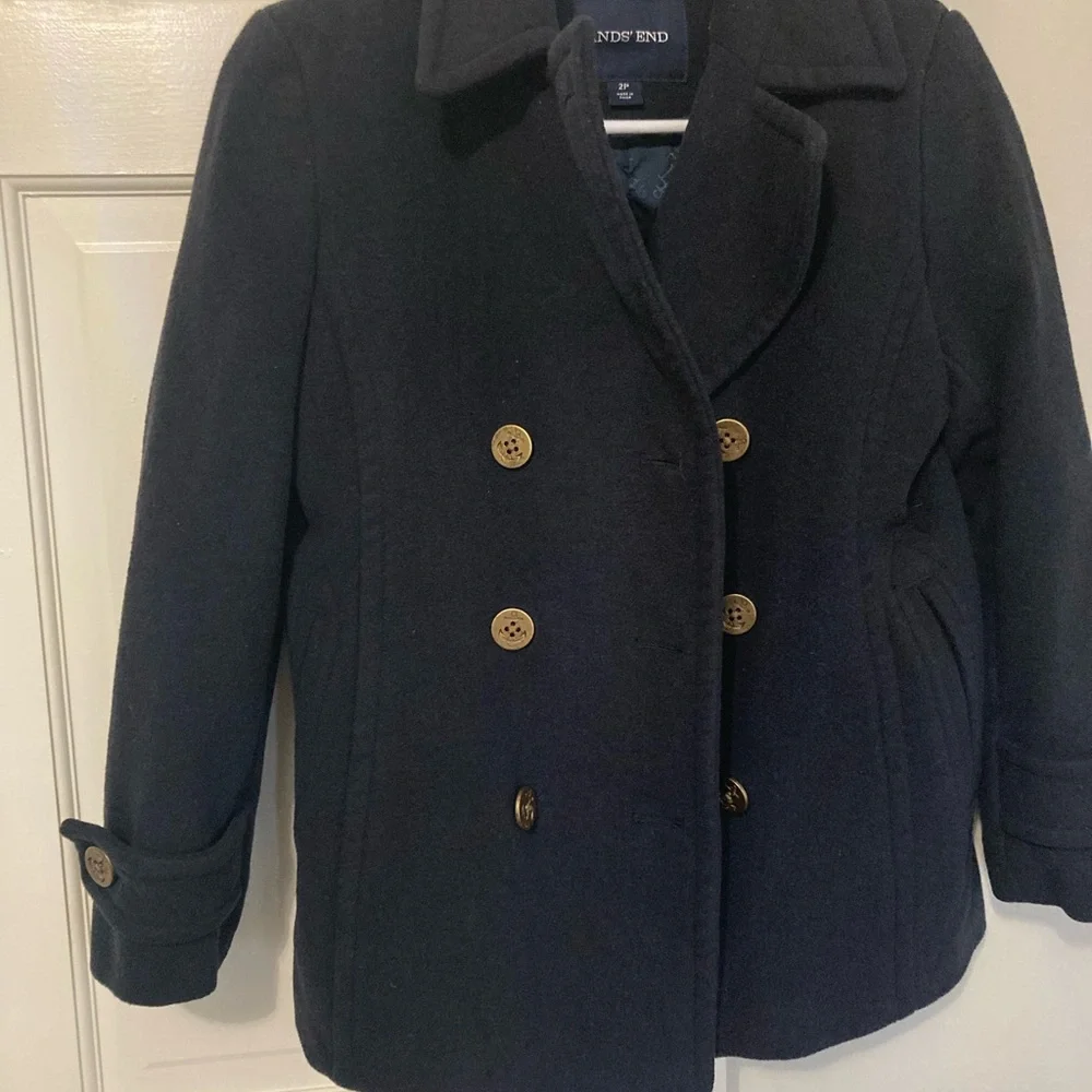 Lands' End Women's Black Peacoat - Picture 5 of 7